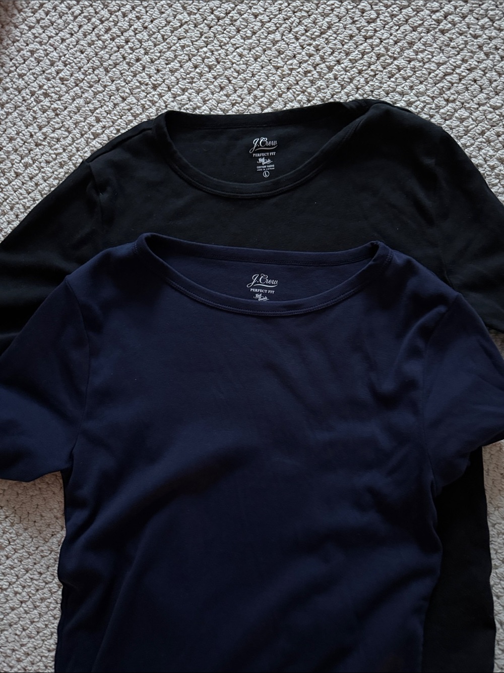 J. Crew Perfect Fit Tees Navy and Black